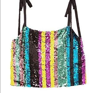 NWT Zara Sequin Multicolor Top